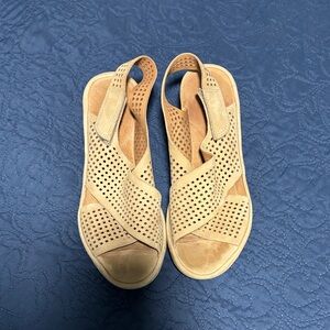 Clarks Artisan Perforated Wedge Sandals